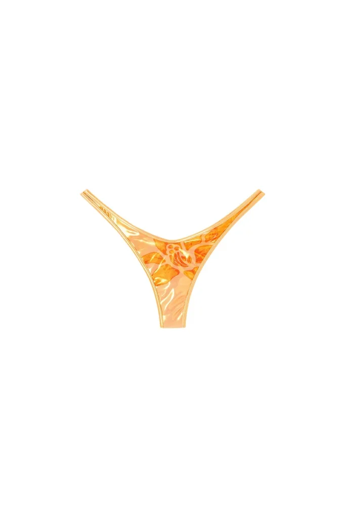 tropik_ta thong Metallic bikini thong with lotus print tropik_ta thong Metallic bikini thong with lotus print