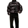 w-choco Hooded down jacket with bubble effect w-choco Hooded down jacket with bubble effect
