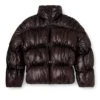 w-choco Hooded down jacket with bubble effect w-choco Hooded down jacket with bubble effect