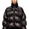 w-choco Hooded down jacket with bubble effect w-choco Hooded down jacket with bubble effect