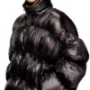w-choco Hooded down jacket with bubble effect w-choco Hooded down jacket with bubble effect