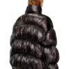 w-choco Hooded down jacket with bubble effect w-choco Hooded down jacket with bubble effect