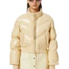 w-crema Quilted-vinyl down bomber jacket w-crema Quilted-vinyl down bomber jacket