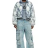 w-histel Puffer jacket in argyle-quilted devoré shell w-histel Puffer jacket in argyle-quilted devoré shell