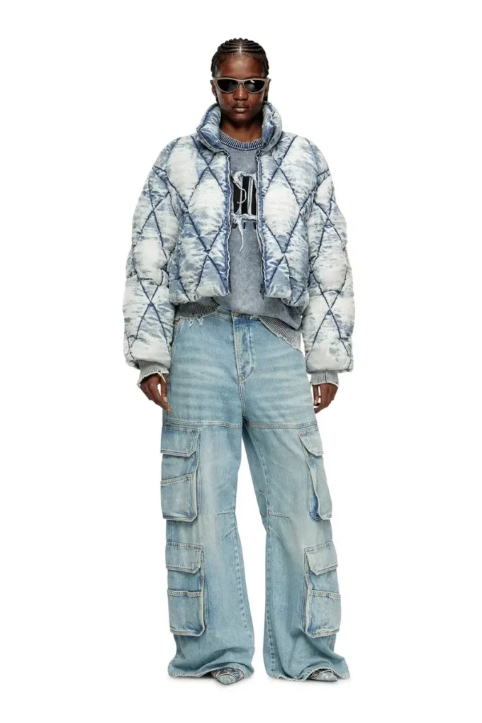 w-histel Puffer jacket in argyle-quilted devoré shell w-histel Puffer jacket in argyle-quilted devoré shell