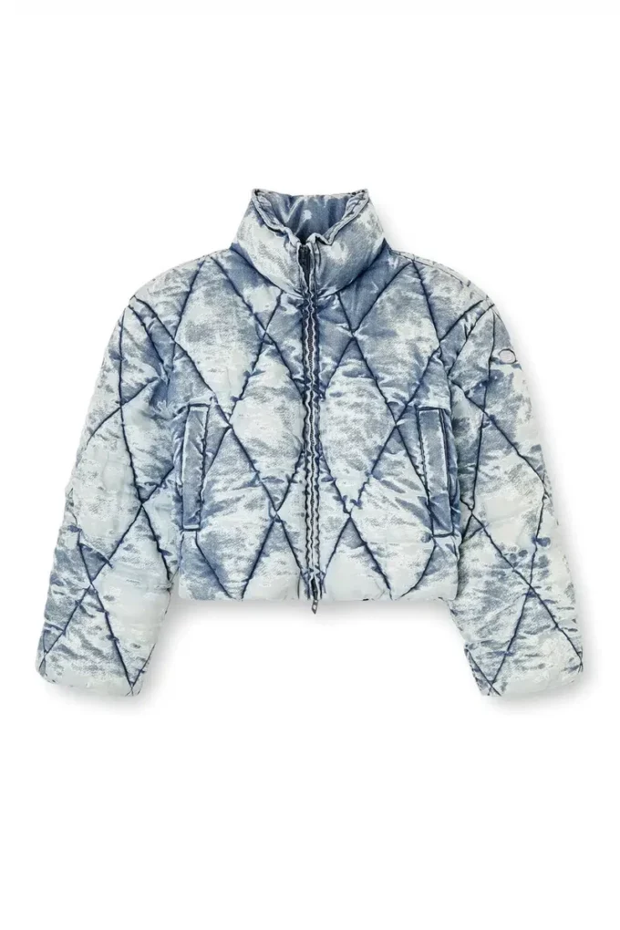 w-histel Puffer jacket in argyle-quilted devoré shell w-histel Puffer jacket in argyle-quilted devoré shell