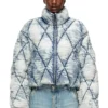 w-histel Puffer jacket in argyle-quilted devoré shell w-histel Puffer jacket in argyle-quilted devoré shell