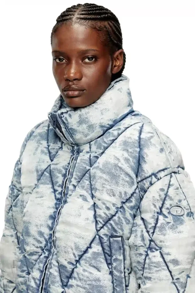 w-histel Puffer jacket in argyle-quilted devoré shell w-histel Puffer jacket in argyle-quilted devoré shell