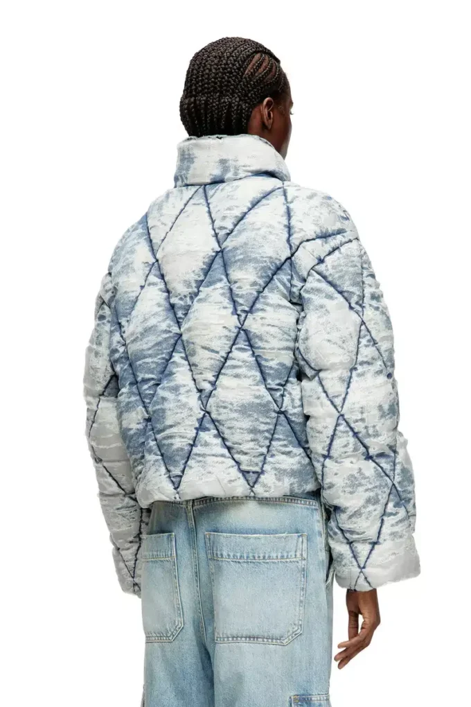 w-histel Puffer jacket in argyle-quilted devoré shell w-histel Puffer jacket in argyle-quilted devoré shell