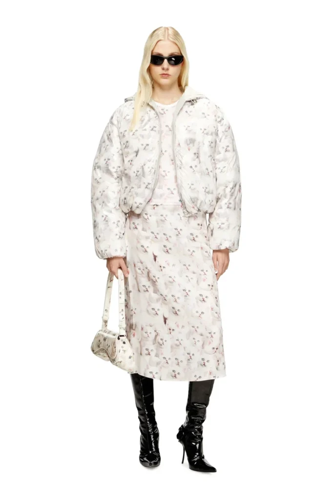 w-inner-r1 Padded jacket with cat print w-inner-r1 Padded jacket with cat print