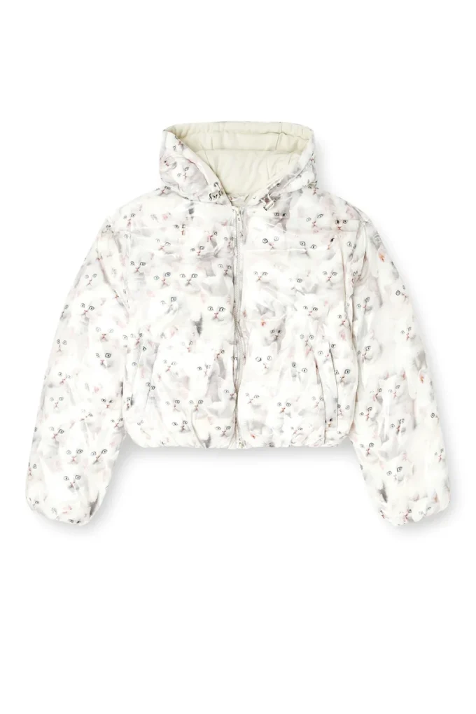 w-inner-r1 Padded jacket with cat print w-inner-r1 Padded jacket with cat print
