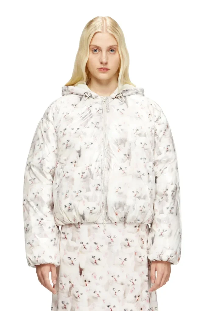 w-inner-r1 Padded jacket with cat print w-inner-r1 Padded jacket with cat print