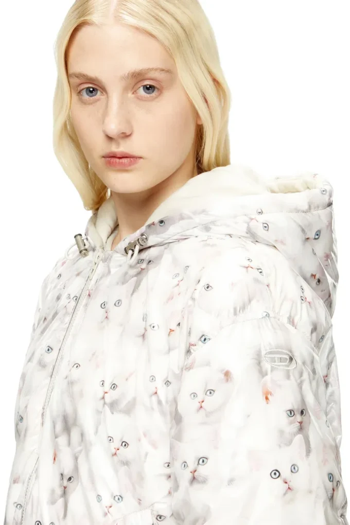 w-inner-r1 Padded jacket with cat print w-inner-r1 Padded jacket with cat print
