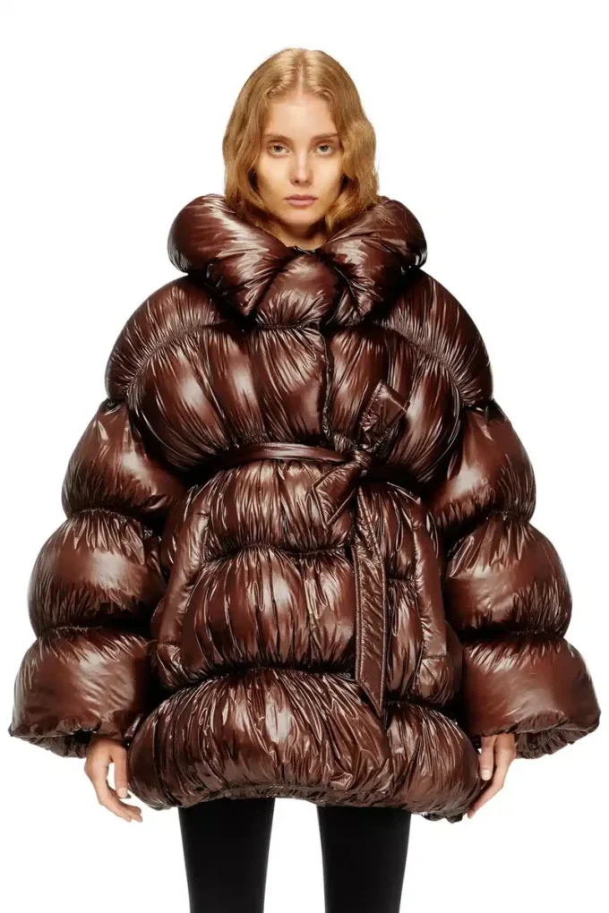 w-inona Short quilted down coat with belt w-inona Short quilted down coat with belt