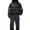 w-johns Puffer jacket in dirt-effect camo denim w-johns Puffer jacket in dirt-effect camo denim