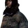 w-johns Puffer jacket in dirt-effect camo denim w-johns Puffer jacket in dirt-effect camo denim