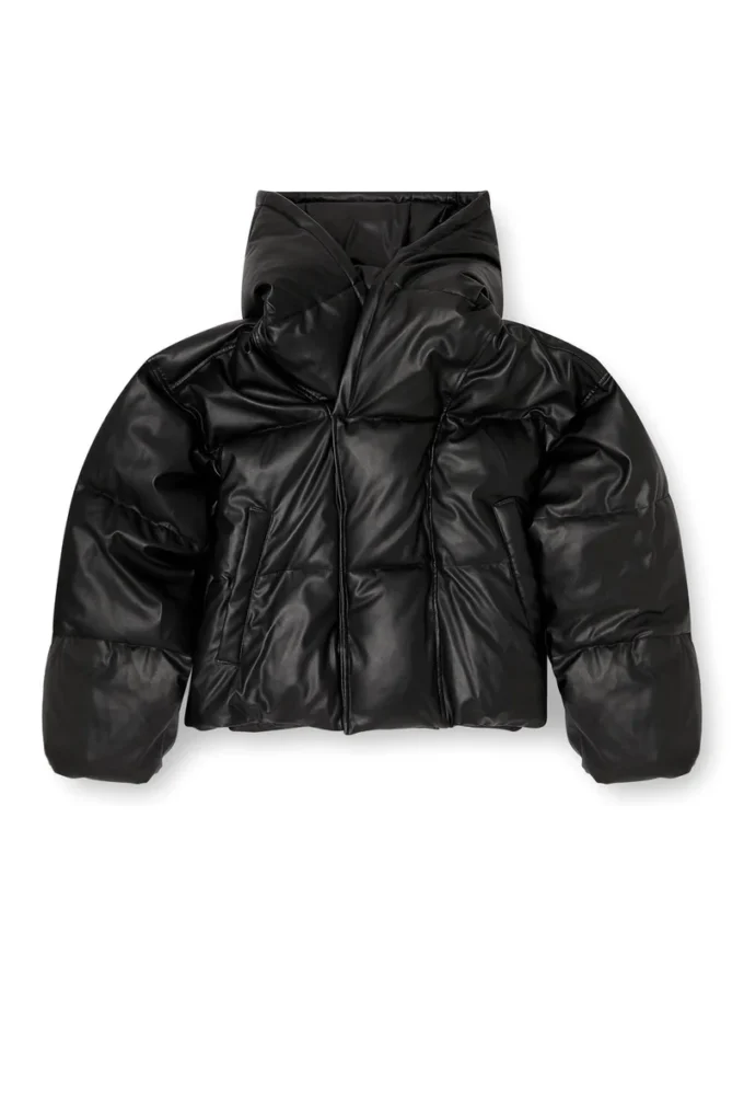 w-myley Hooded puffer jacket in coated fabric