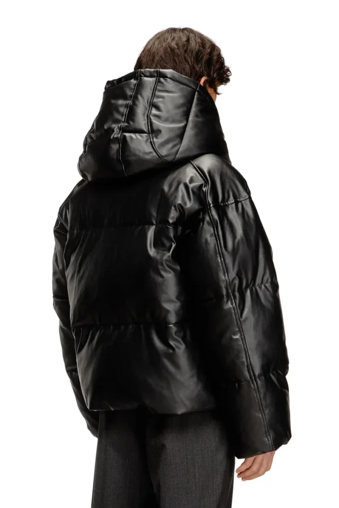 w-myley Hooded puffer jacket in coated fabric
