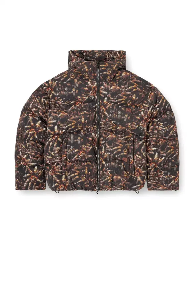 w-spider Hooded puffer jacket with spider print w-spider Hooded puffer jacket with spider print